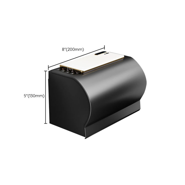 BowLift | Black Aluminum Bathroom Accessory Set Modern Bathroom Shelf / Towel Bar & Paper Holder