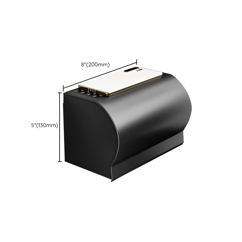 BowLift | Black Aluminum Bathroom Accessory Set Modern Bathroom Shelf / Towel Bar & Paper Holder