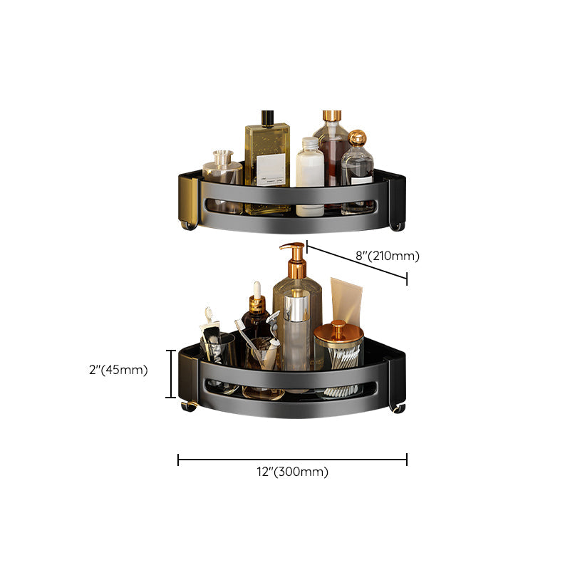 BowLift | Black Aluminum Bathroom Accessory Set Modern Bathroom Shelf / Towel Bar & Paper Holder