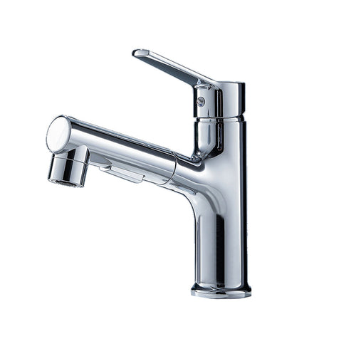 BowLift | Vessel Sink Faucet Modern Pull-Out Bathroom Faucet with One Lever Handle