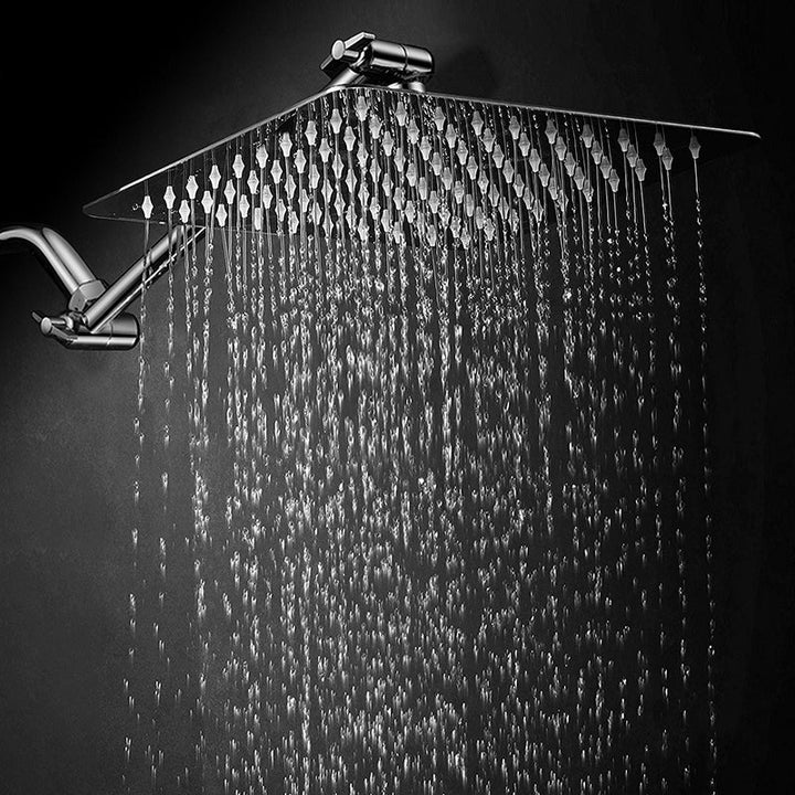 BowLift | Contemporary Shower Combo Fixed Shower Head Stainless Steel Wall Mounted Square Shower Head