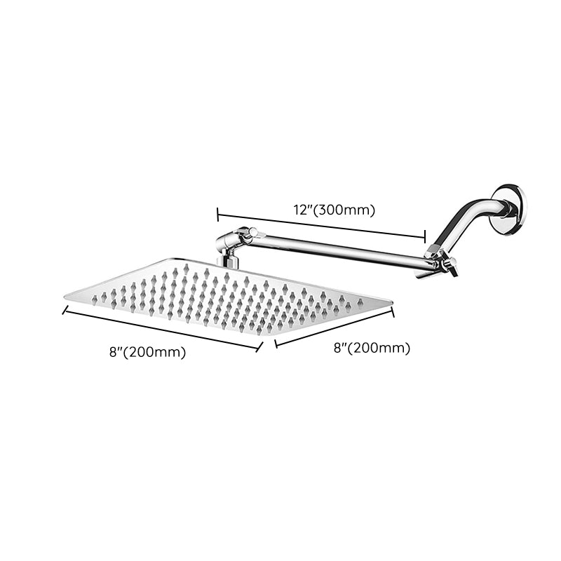 BowLift | Contemporary Shower Combo Fixed Shower Head Stainless Steel Wall Mount Square Shower Head