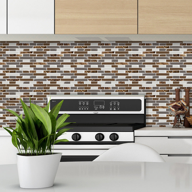 BowLift | PVC Peel & Stick Tile Subway Rectangle Stain Resistant Peel & Stick Tile for the Kitchen