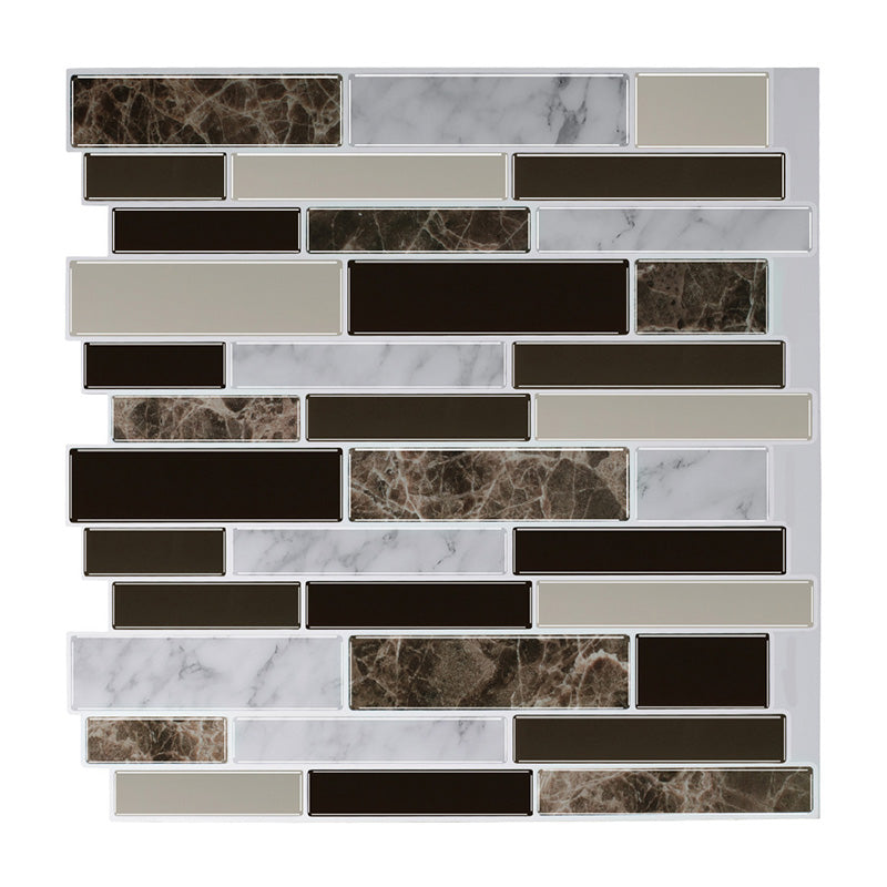 BowLift | PVC Peel & Stick Tile Subway Rectangle Stain Resistant Peel & Stick Tile for the Kitchen