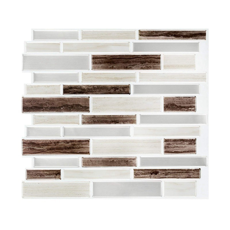 BowLift | PVC Peel & Stick Tile Subway Rectangle Stain Resistant Peel & Stick Tile for the Kitchen