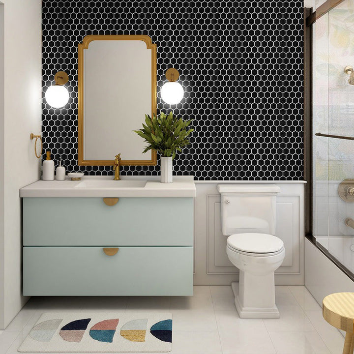 BowLift | Hexagonal Peel & Stick Tile Stain-Resistant Plastic Peel & Stick Tile for Shower