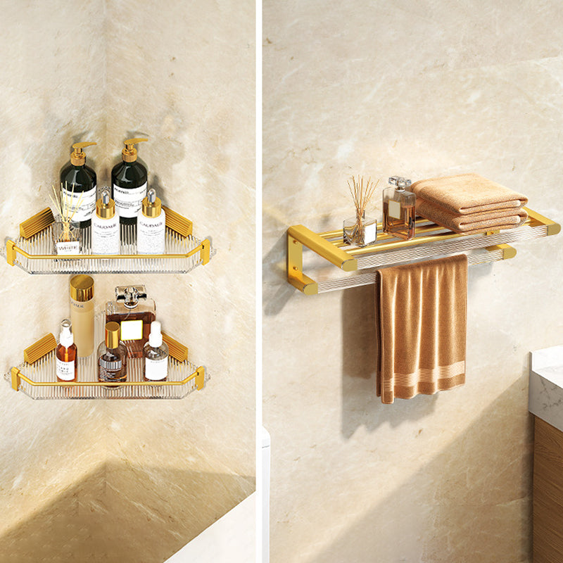 BowLift | Modern Bathroom Hardware Set Towel Rack Bathroom Shelf Gray/Gold Bathroom Hardware Set