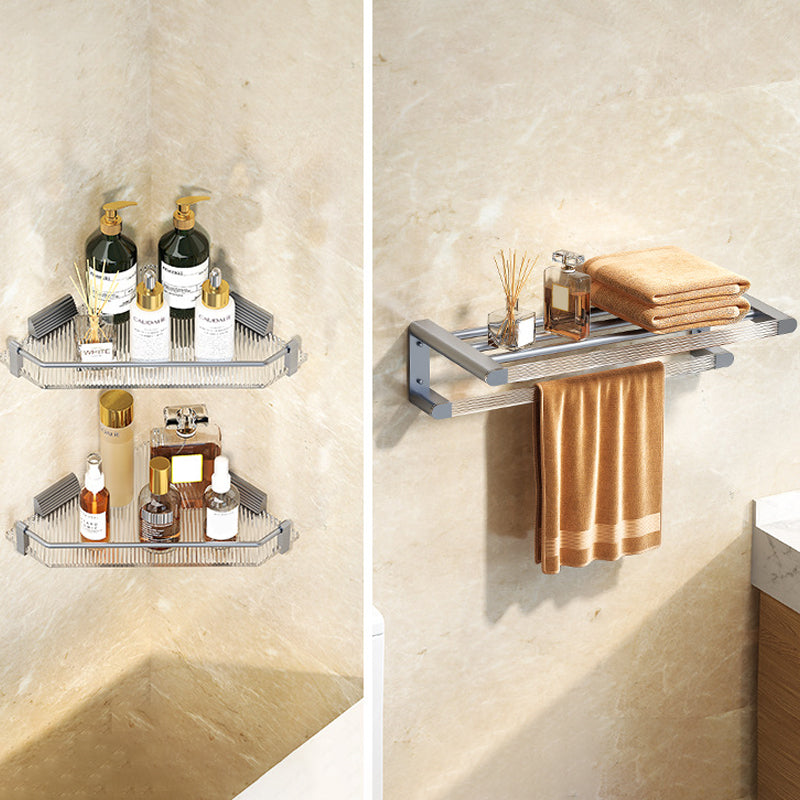BowLift | Modern Bathroom Hardware Set Towel Rack Bathroom Shelf Gray/Gold Bathroom Hardware Set