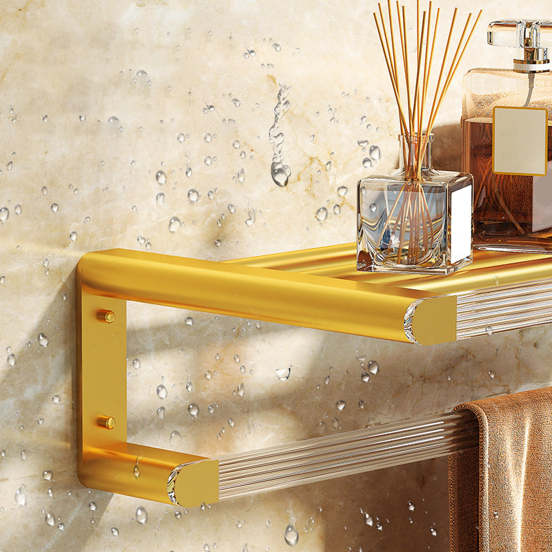 BowLift | Modern Bathroom Hardware Set Towel Rack Bathroom Shelf Gray/Gold Bathroom Hardware Set