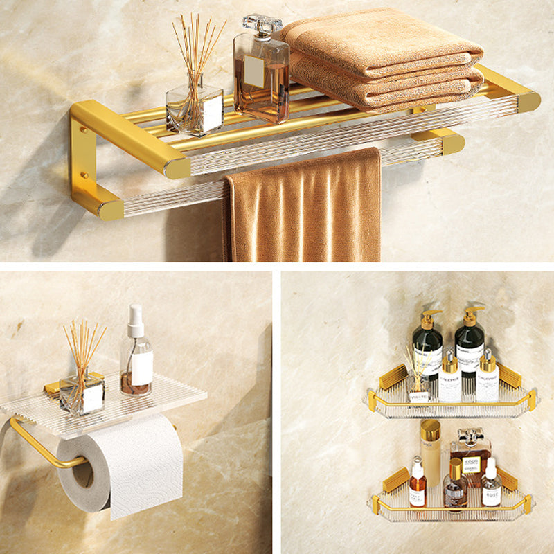 BowLift | Modern Bathroom Hardware Set Towel Rack Bathroom Shelf Gray/Gold Bathroom Hardware Set