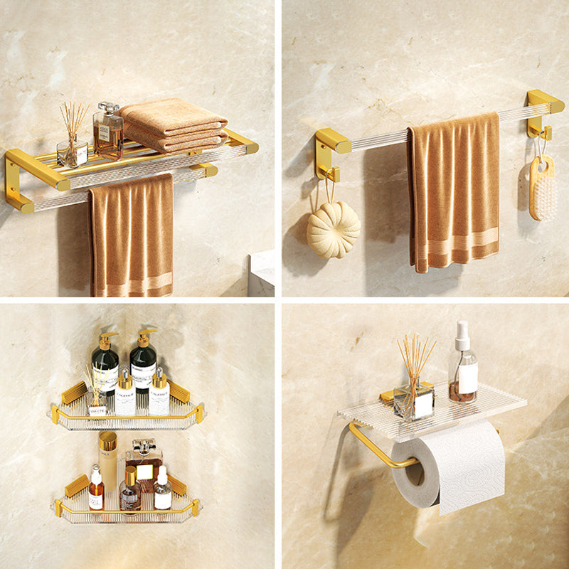 BowLift | Modern Bathroom Hardware Set Towel Rack Bathroom Shelf Gray/Gold Bathroom Hardware Set