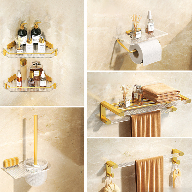 BowLift | Modern Bathroom Hardware Set Towel Rack Bathroom Shelf Gray/Gold Bathroom Hardware Set
