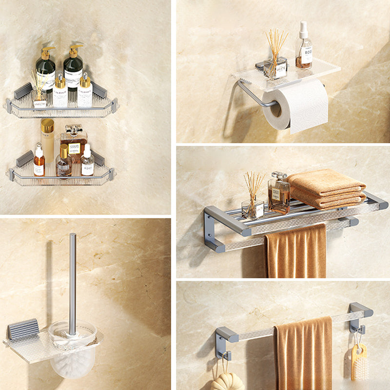 BowLift | Modern Bathroom Hardware Set Towel Rack Bathroom Shelf Gray/Gold Bathroom Hardware Set