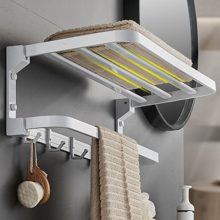 BowLift | Modern Bathroom Accessory Set Towel Bar Bathroom Shelf White Bathroom Accessory Set