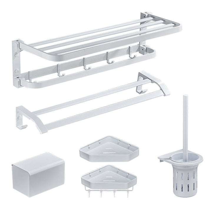 BowLift | Modern Bathroom Accessory Set Towel Bar Bathroom Shelf White Bathroom Accessory Set