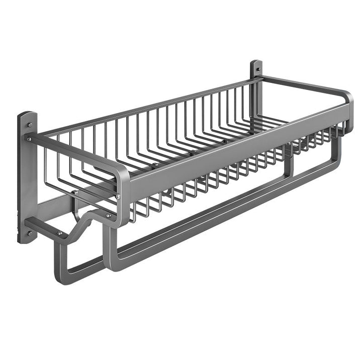 BowLift | Modern Metal Bath Accessory Set Polished Silver Bath Shelf/Paper Holder/Towel Hook