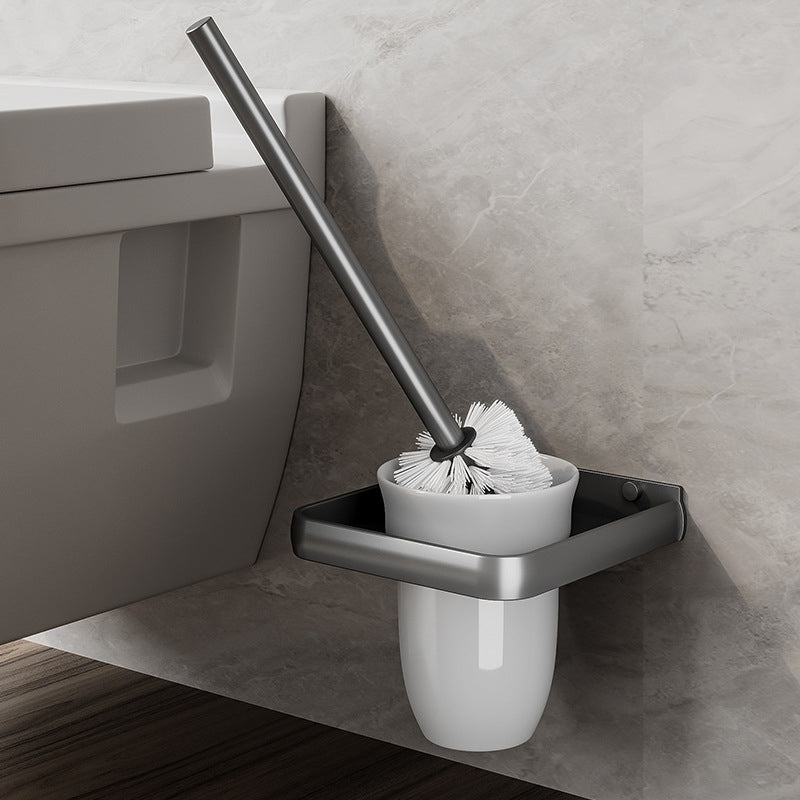 BowLift | Modern Metal Bath Accessory Set Polished Silver Bath Shelf/Paper Holder/Towel Hook