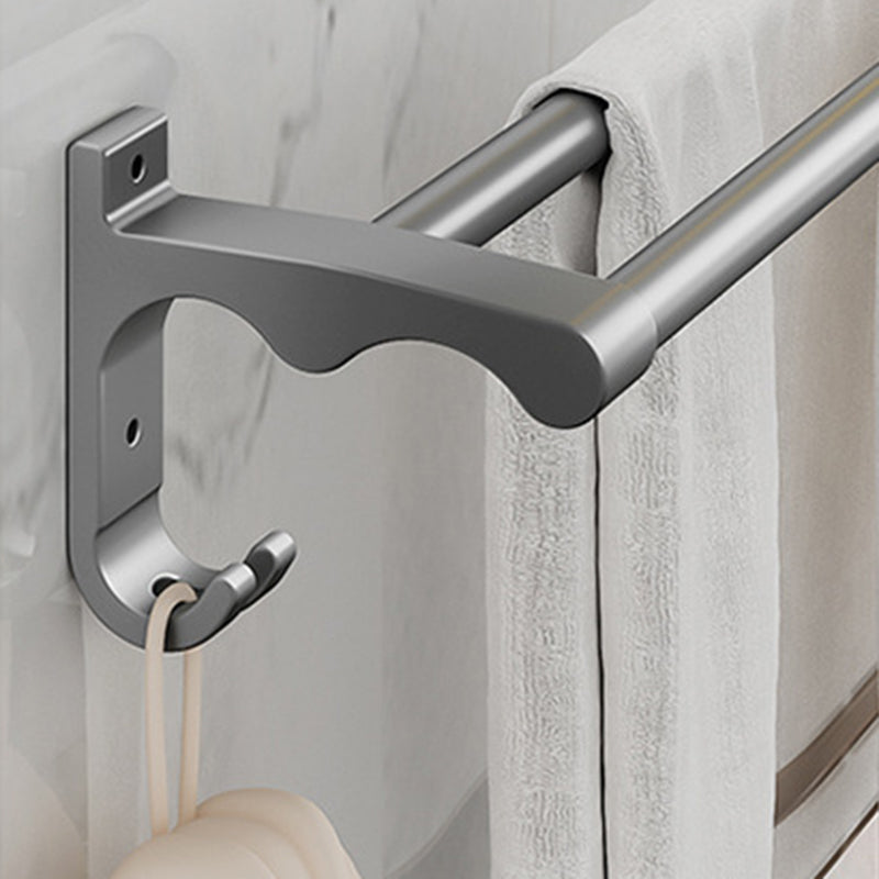 BowLift | Modern Metal Bath Accessory Set Polished Silver Bath Shelf/Paper Holder/Towel Hook