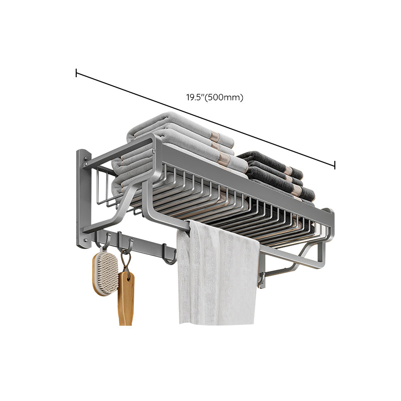 BowLift | Modern Metal Bath Accessory Set Polished Silver Bath Shelf/Paper Holder/Towel Hook