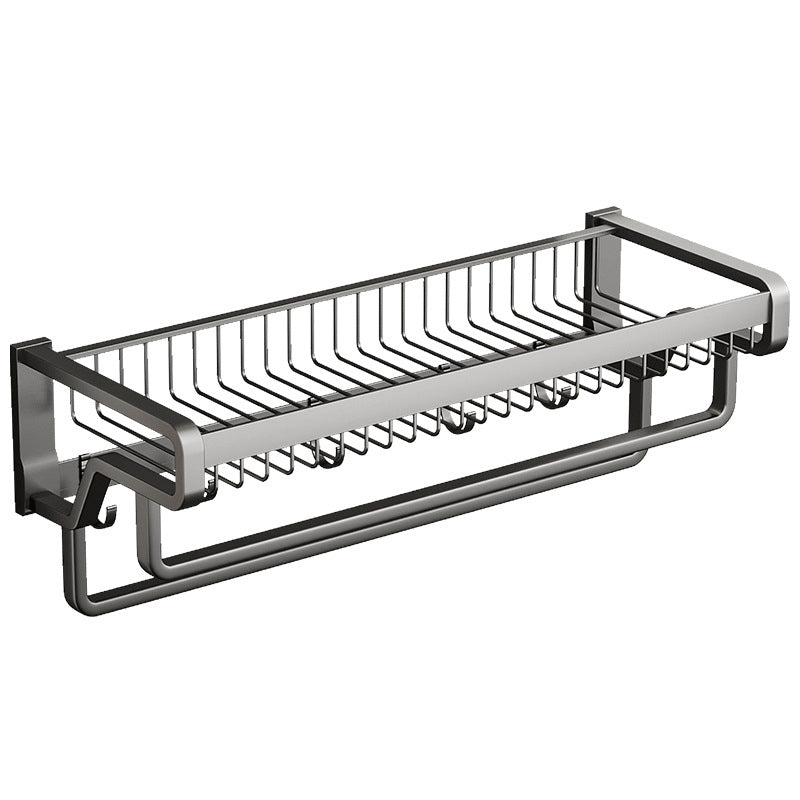 BowLift | Aluminum modern bathroom accessories set polished gray bathroom shelf/paper holder/robe hook