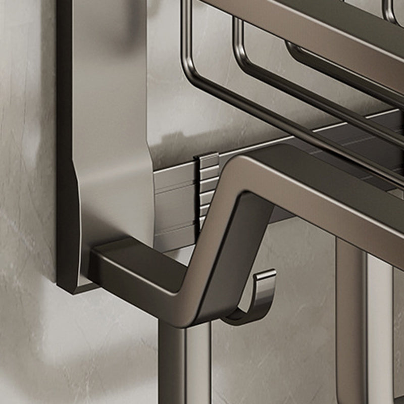 BowLift | Aluminum modern bathroom accessories set polished gray bathroom shelf/paper holder/robe hook