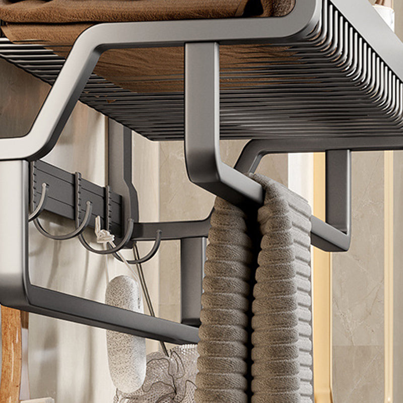 BowLift | Aluminum modern bathroom accessories set polished gray bathroom shelf/paper holder/robe hook