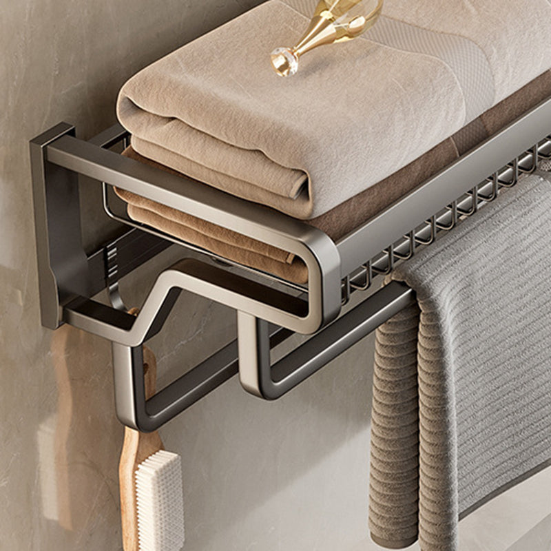 BowLift | Aluminum modern bathroom accessories set polished gray bathroom shelf/paper holder/robe hook