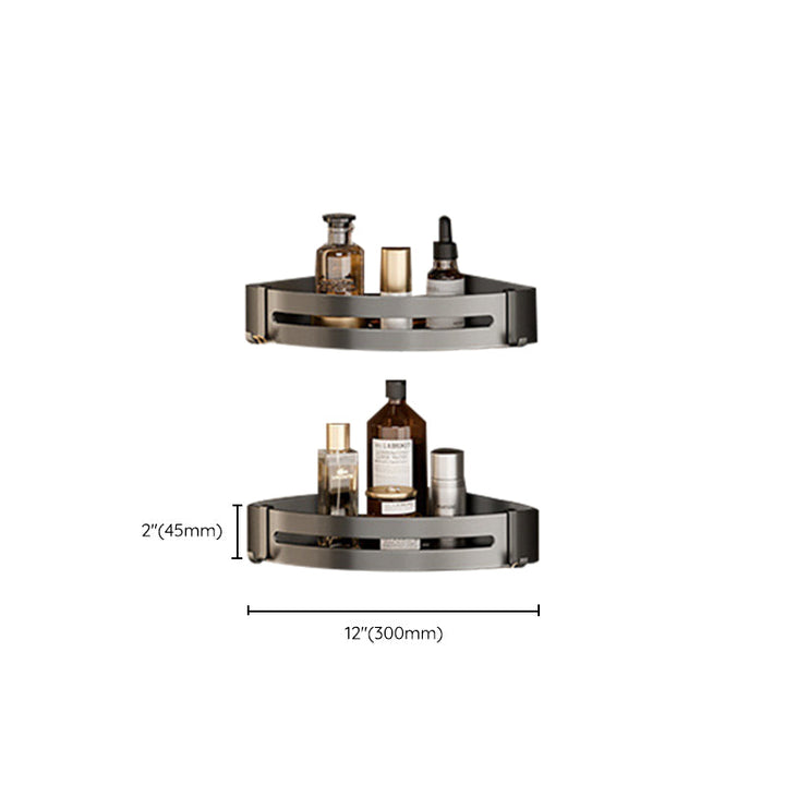 BowLift | Aluminum modern bathroom accessories set polished gray bathroom shelf/paper holder/robe hook