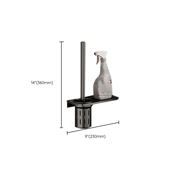 BowLift | Aluminum modern bathroom accessories set polished gray bathroom shelf/paper holder/robe hook