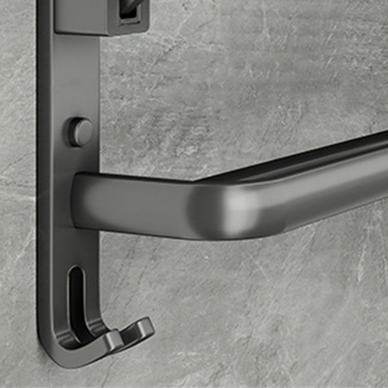BowLift | Contemporary Bathroom Accessory Set Gray Aluminum Bathroom Shelf/Towel Rack/Bathtub Hook