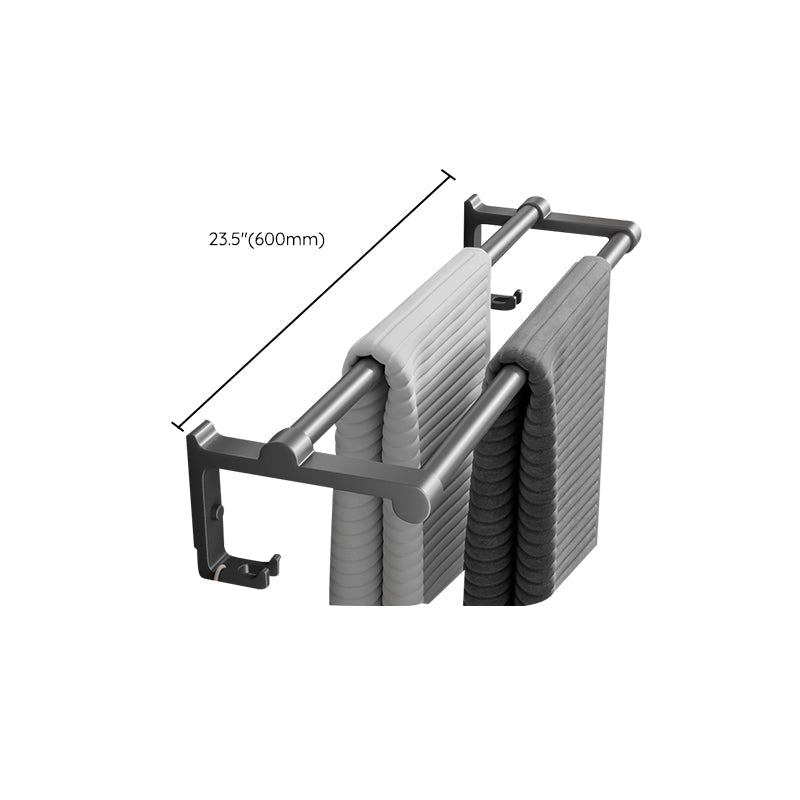 BowLift | Contemporary Bathroom Accessory Set Gray Aluminum Bathroom Shelf/Towel Rack/Bathtub Hook