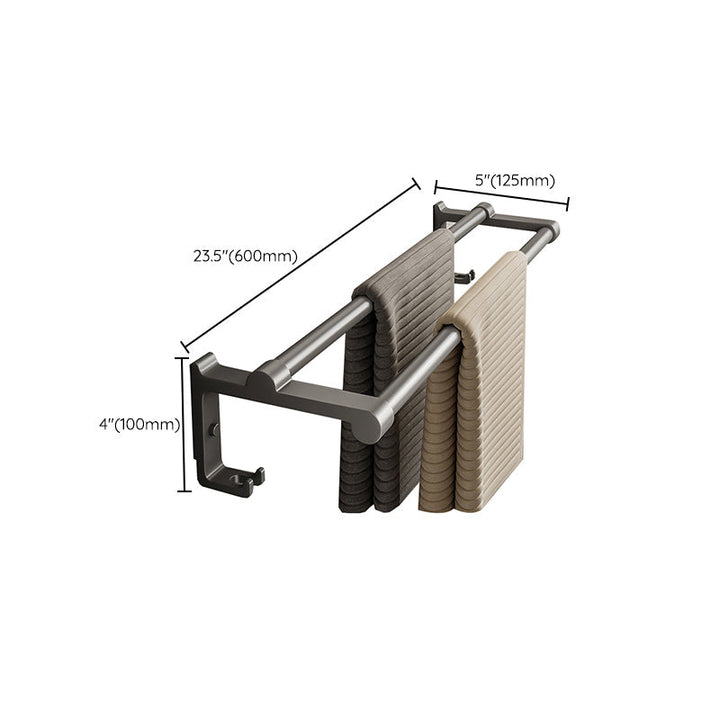 BowLift | Gray Aluminum Bathroom Accessory Set Contemporary Bathroom Shelf