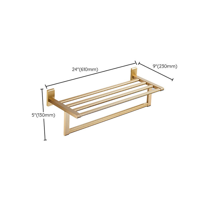 BowLift | Golden Modern 5-piece Bathroom Accessories Set Brushed Brass Towel Holder/Paper Holder