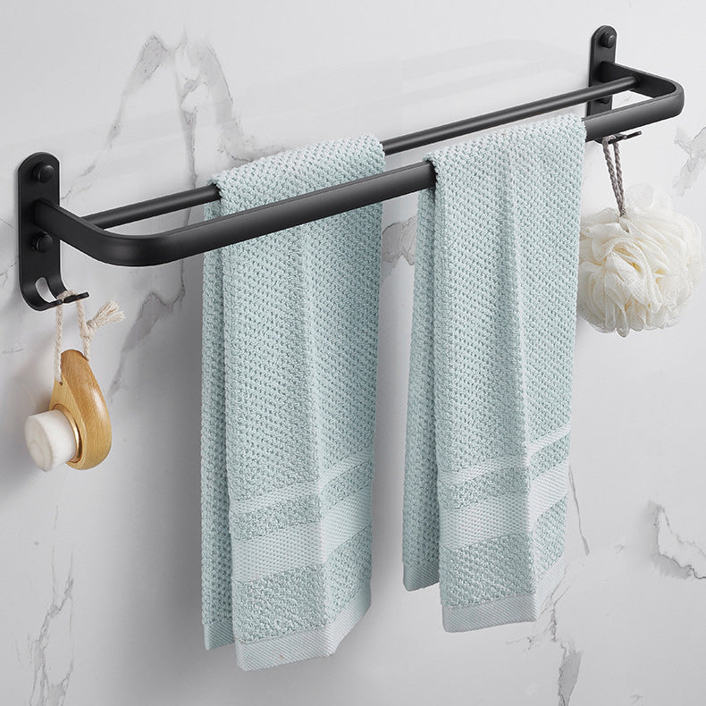 BowLift | Modern Aluminum Bathroom Accessory Set Matte Black Bathroom Shelf/Towel Holder/Paper Holder