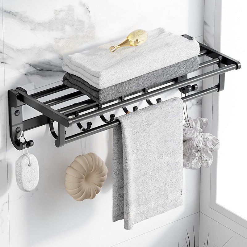 BowLift | Modern Aluminum Bathroom Accessory Set Matte Black Bathroom Shelf/Towel Holder/Paper Holder