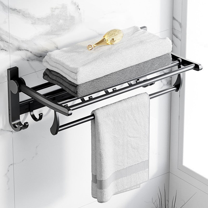 BowLift | Modern Aluminum Bathroom Accessory Set Matte Black Bathroom Shelf/Towel Holder/Paper Holder