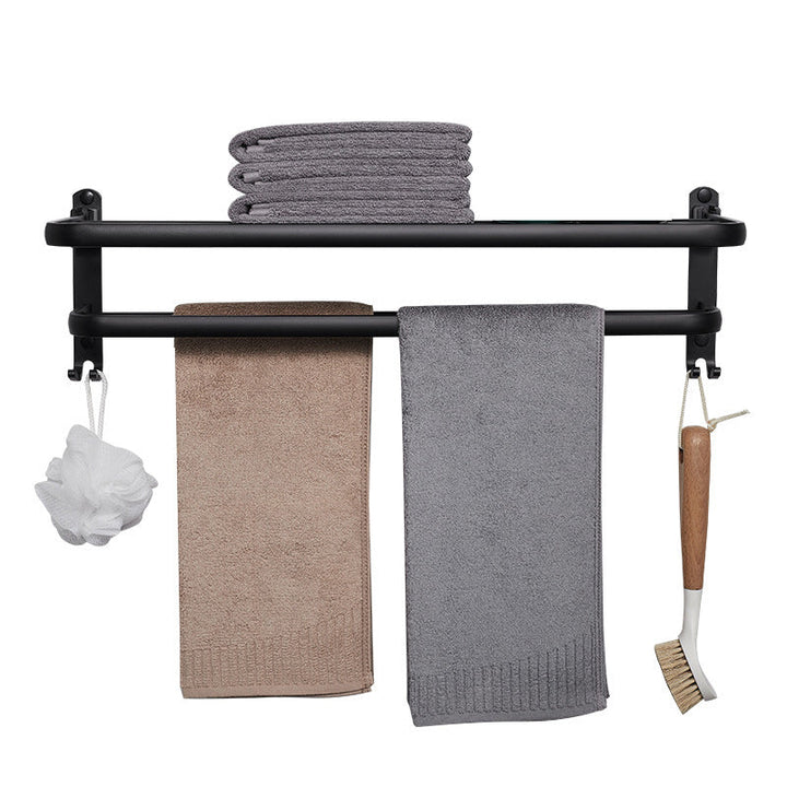 BowLift | Modern Aluminum Bathroom Accessory Set Matte Black Bathroom Shelf/Towel Holder/Paper Holder