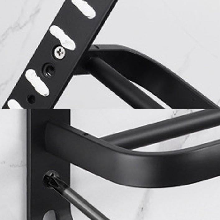 BowLift | Modern Aluminum Bathroom Accessory Set Matte Black Bathroom Shelf/Towel Holder/Paper Holder
