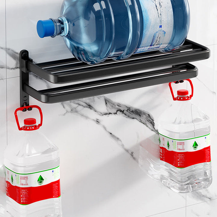 BowLift | Modern Aluminum Bathroom Accessory Set Matte Black Bathroom Shelf/Towel Holder/Paper Holder