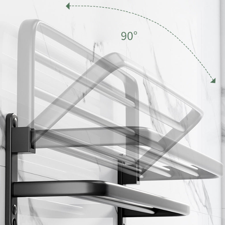 BowLift | Modern Aluminum Bathroom Accessory Set Matte Black Bathroom Shelf/Towel Holder/Paper Holder