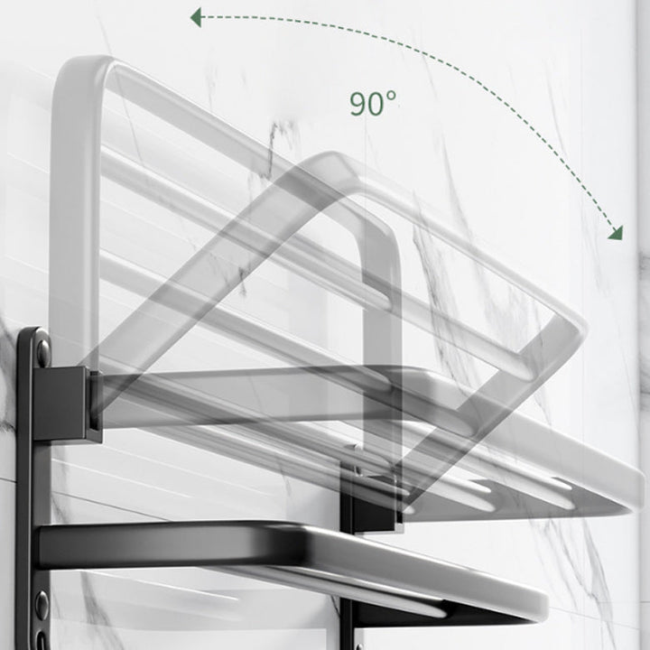 BowLift | Modern Aluminum Bathroom Accessory Set Matte Black Bathroom Shelf/Towel Holder/Paper Holder