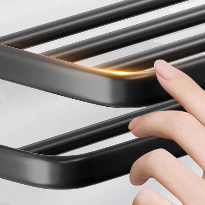 BowLift | Modern Aluminum Bathroom Accessory Set Matte Black Bathroom Shelf/Towel Holder/Paper Holder