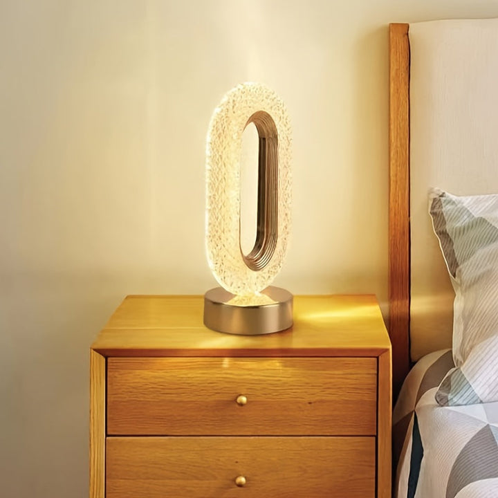 LuxeGlow – Elegant Oval Crystal Table Lamp Bowlift