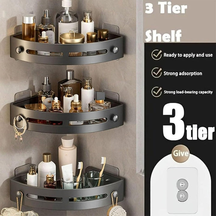 No-Drill Triangle Shower Shelf | Bowlift