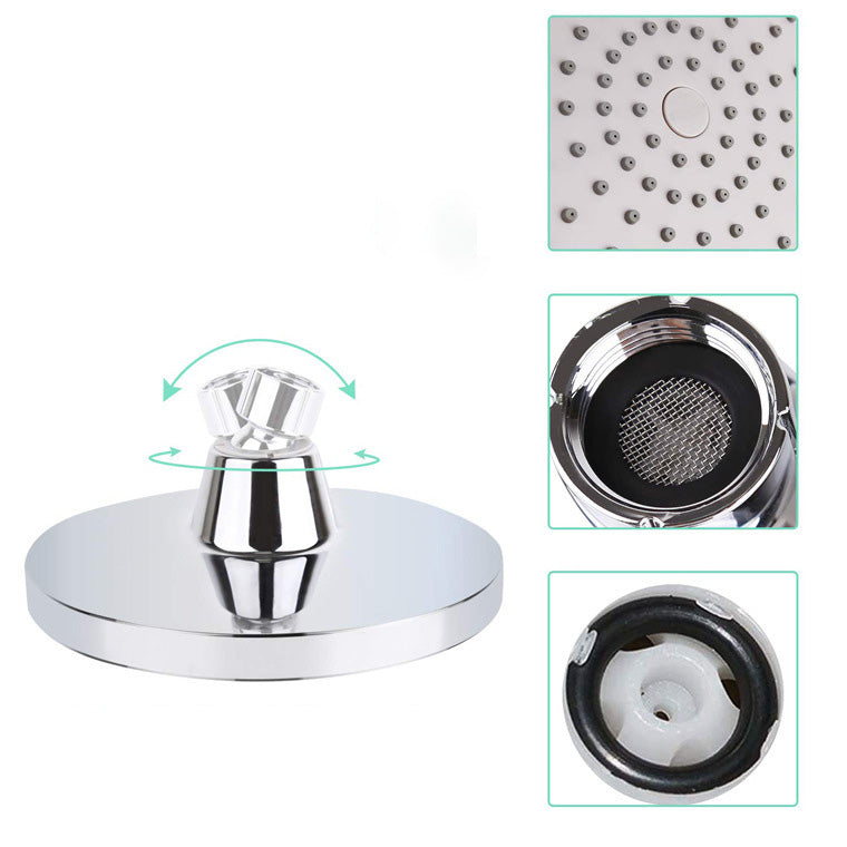 BowLift | Round Fest Shower Head Silver Single Jet Wall Mounted Shower Head