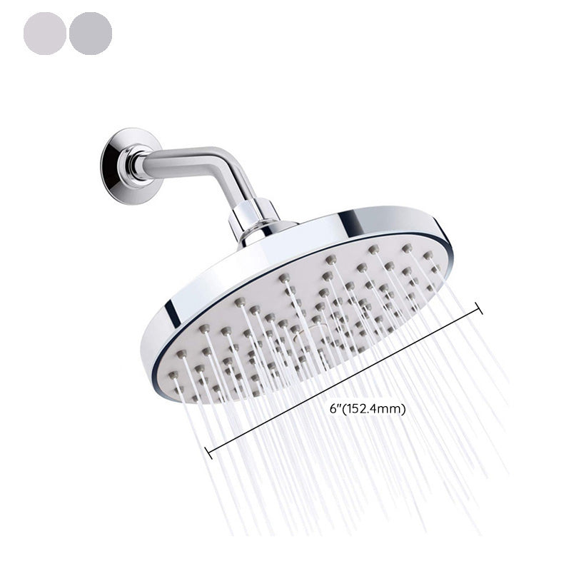 BowLift | Round Fest Showerhead Silver Single Jet Wall Mount Showerhead