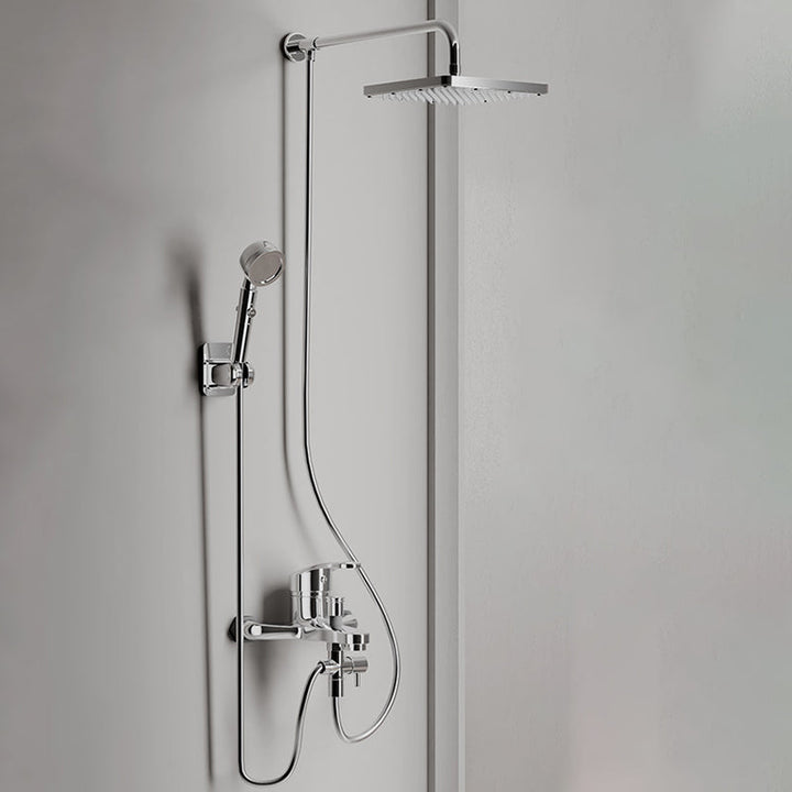 BowLift | Modern Showerhead Combination Double Showerhead Polished Stainless Steel Wall Mounted Showerhead