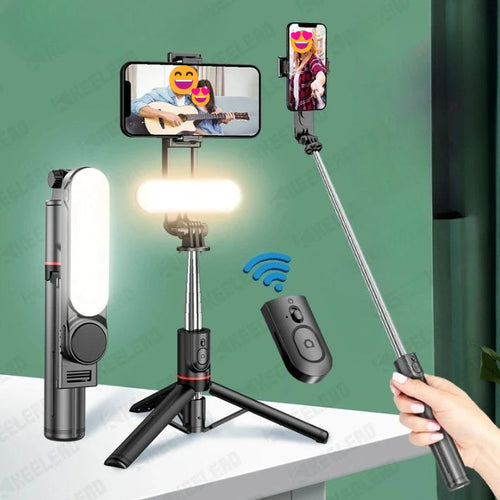 Ultra Foldable Built-In Lighting Selfie Stick Tripod | Bowlift