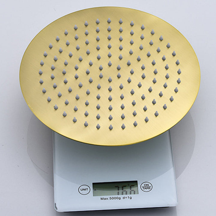 BowLift | Polished brass round fixed shower head stainless steel wall mounted shower head