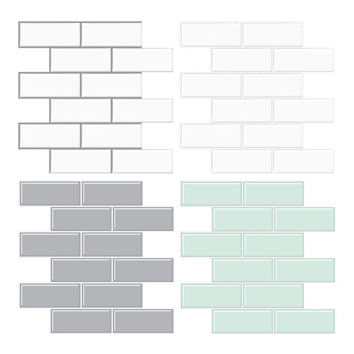 BowLift | Tile Peel & Stick Rectangle Waterproof Solid Plastic Peel & Stick Subway Tile for Shower